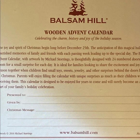 Wooden Advent Calendar - Festive Red - Picture 15 of 16